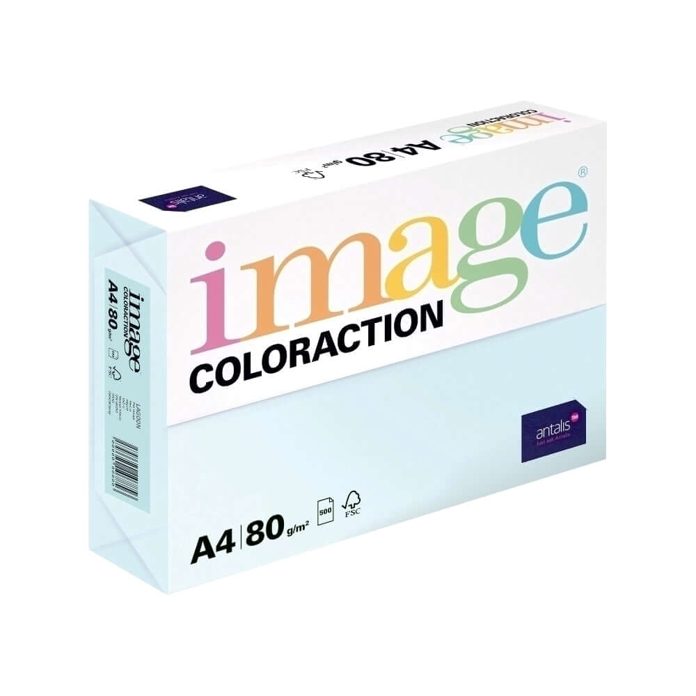 Hartie color Coloraction, A4, 80 g/mp, bleu pal-Lagoon, 500 coli/top Hartie color Coloraction, A4, 80 g/mp, bleu pal-Lagoon, 500 coli/top